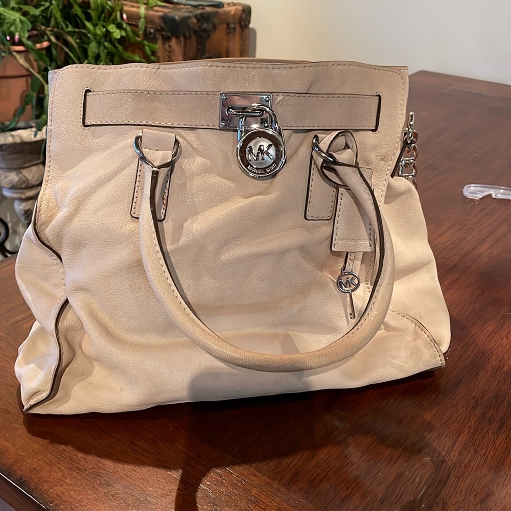 Michael Kors Hamilton tote. Leather. Vintage. Ivory